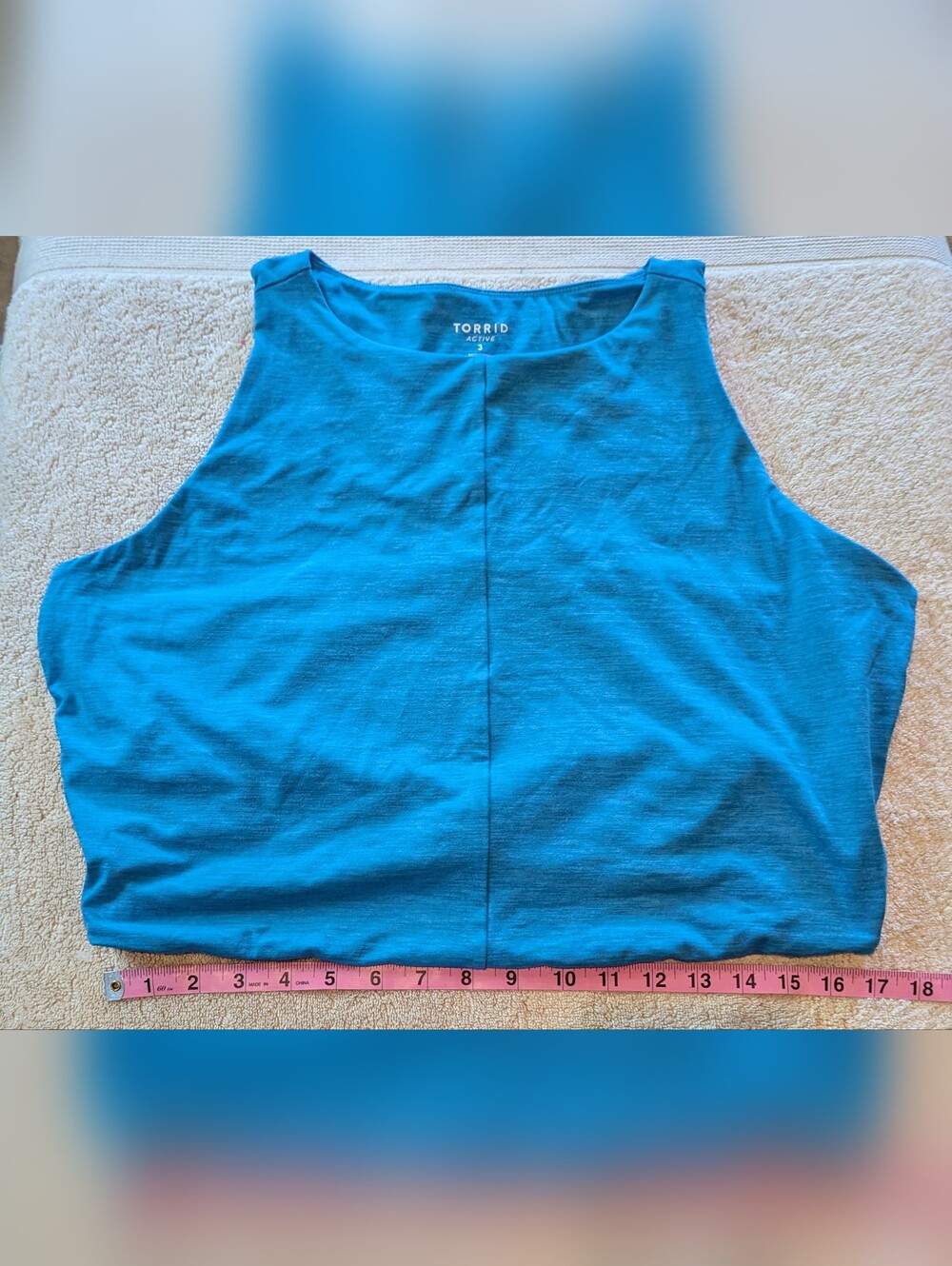 $10 Torrid Active Size 3/3X Teal Space Dye High Neck Longline Sports Bra - Picture 4 of 5